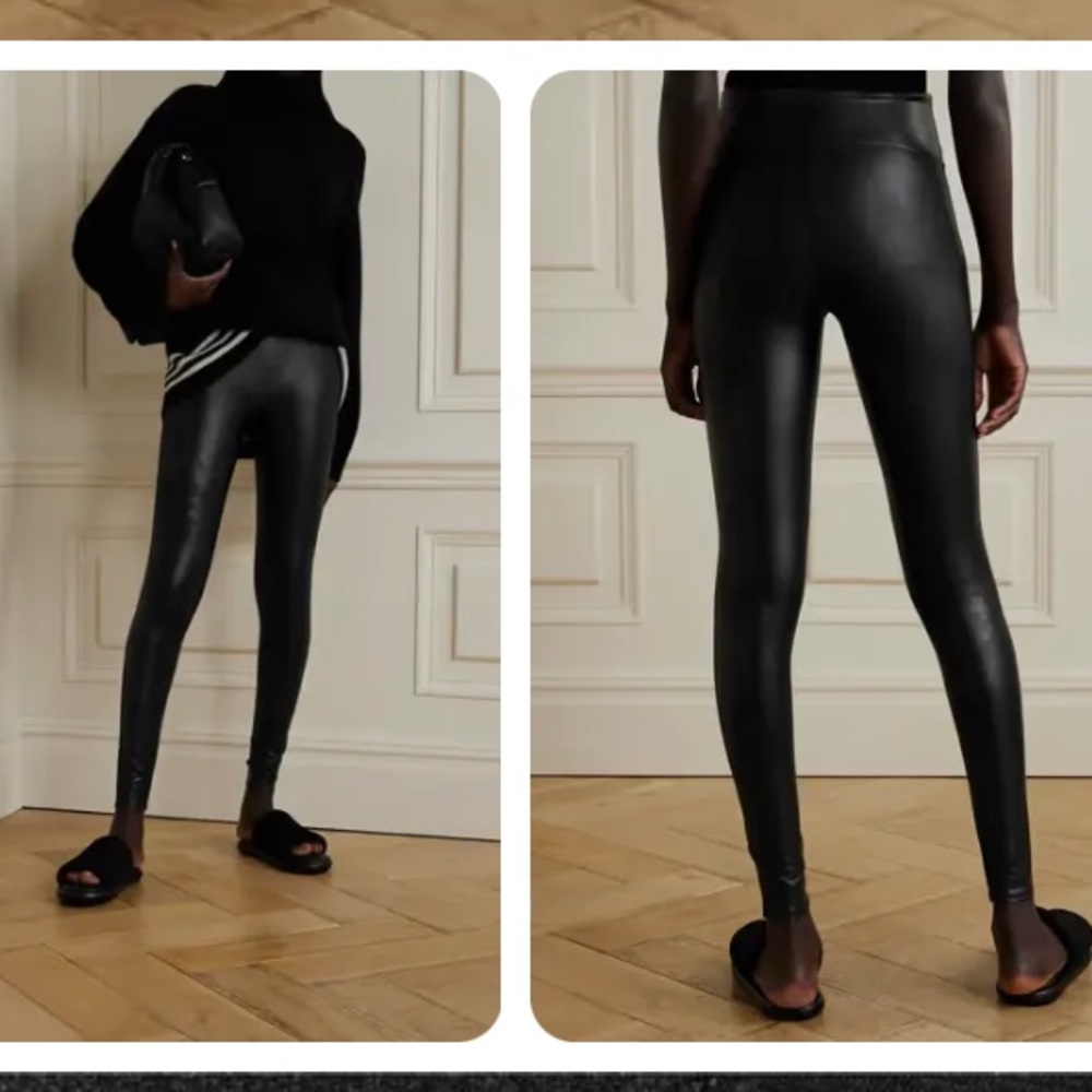 SPANX Black Faux Leather Leggings